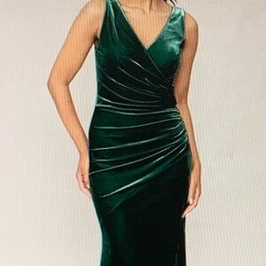Revelry Deep Green Velvet Maxi Dress